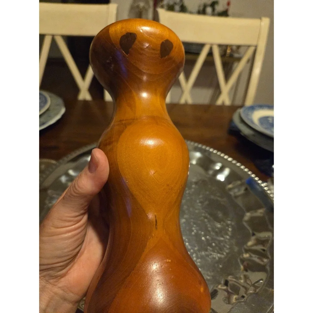 vintage Oregon myrtle wood candlestick, cottagecore, granny core, cabin